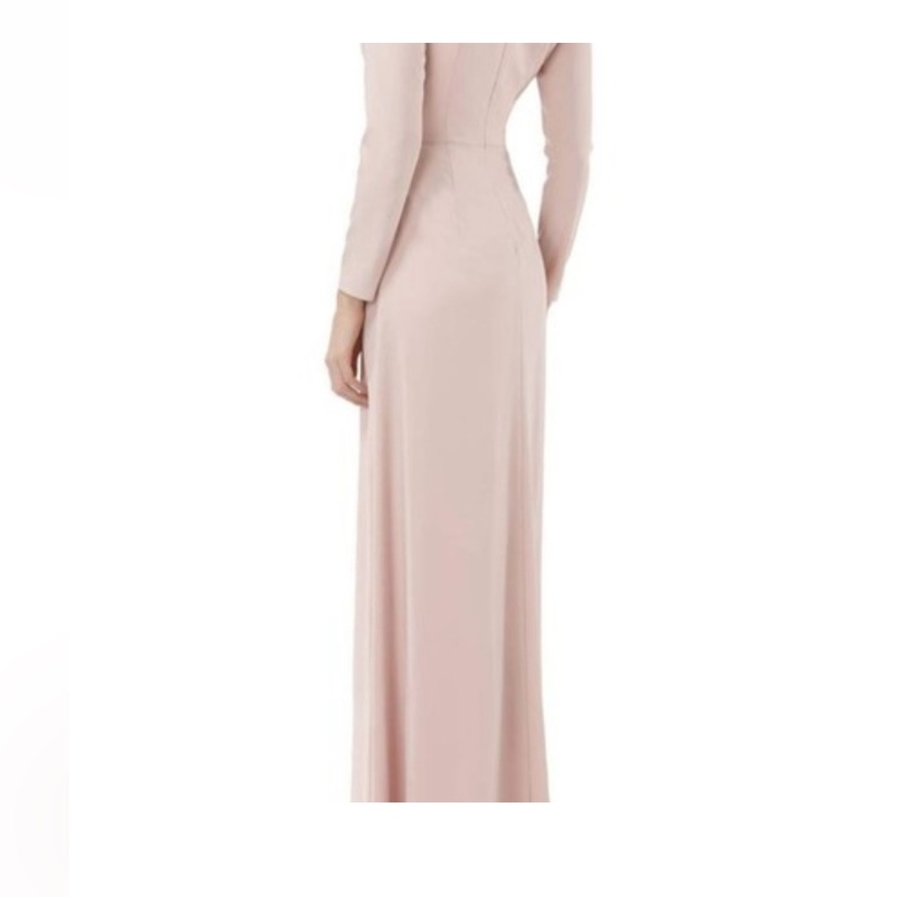 Kay Unger Blush Pink Long Sleeve Embellished Maxi Dress - Picture 5 of 13